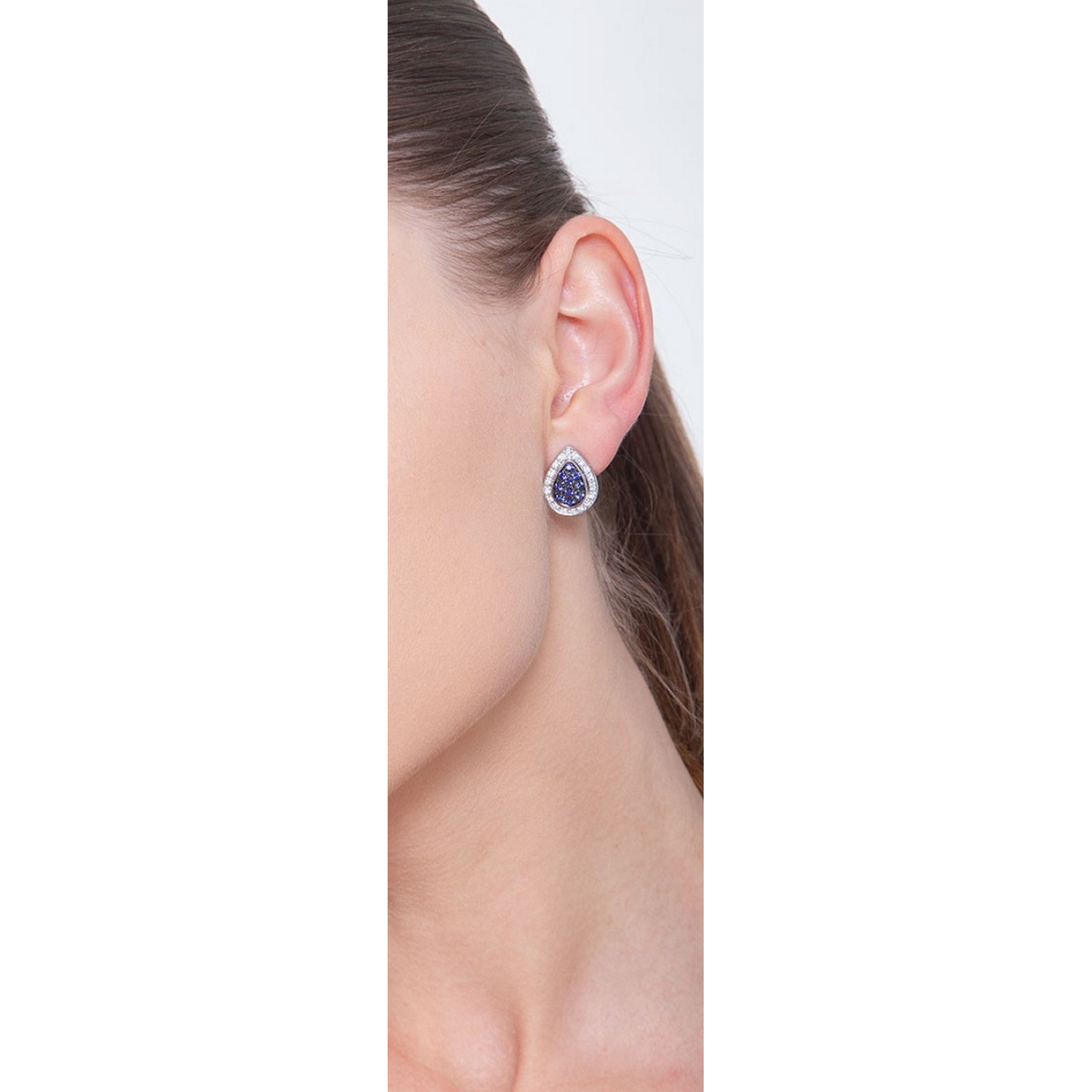 Orecchini Pendenti A Goccia Per Donna – Placcati Oro Bianco 18K Con Cristalli Rosa E Zaffiro, In Confezione Regalo - 2