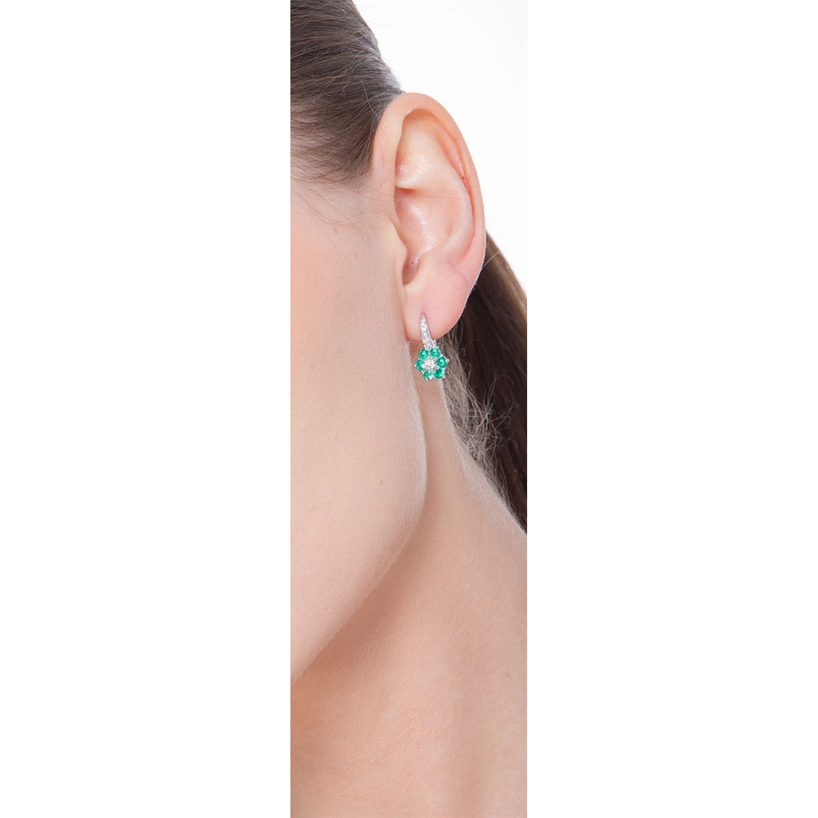 Orecchini A Fiore Camelia In Argento Placcato Oro Con Perla E Zirconi – San Valentino - 4