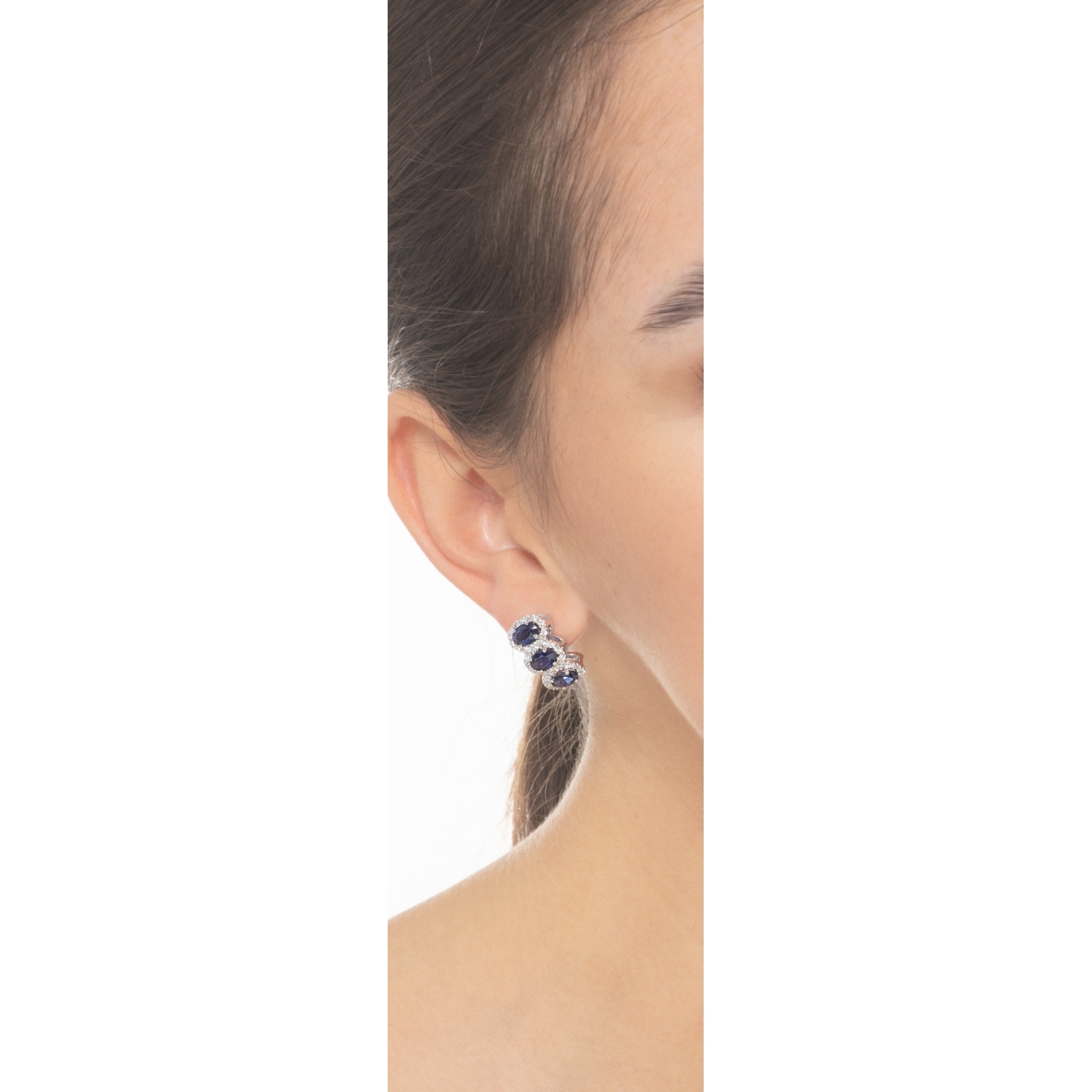Orecchini lunghi cuori in argento dorato con zirconi bianchi – SOGNI