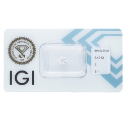Diamante Certificato IGI   CT 0,40   E   SI 1