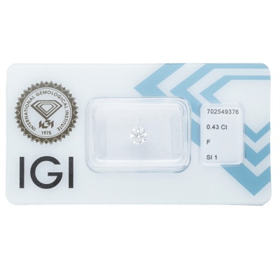 Diamante Certificato IGI   CT 0,43   F   SI 1