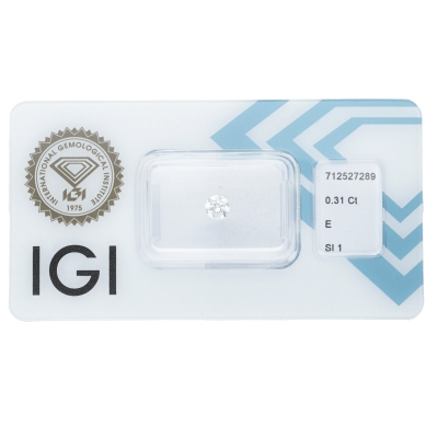 Diamante Certificato IGI   CT 0,31  E   SI 1