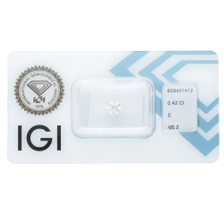 Diamante Certificato IGI   CT 0,42   E   VS 2