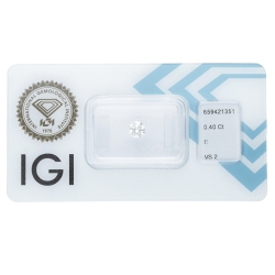 Diamante Certificato IGI   CT 0,40   E   VS 2