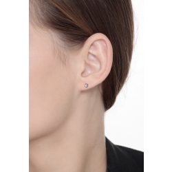 Orecchini a lobo in oro bianco 18k con diamanti 2