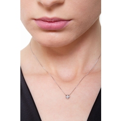 Collana con pendente a cuore in oro bianco 18k con diamante 2