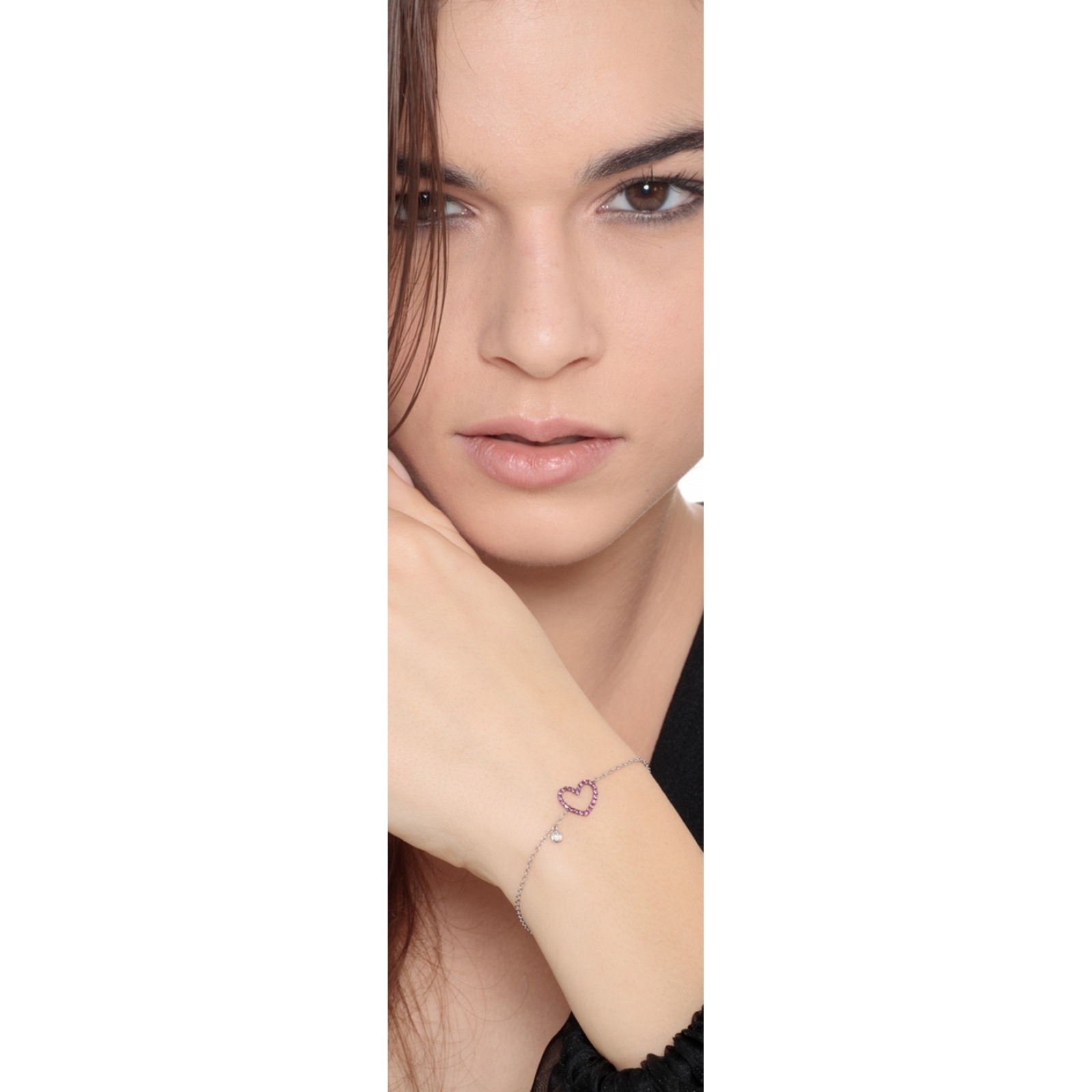 LUXUKISSKIDS braccialetto di lusso a forma di cuore per le donne braccialetti rigidi in acciaio con zirconi cubici regali di amici d'oro gioielli da polso a mano  36