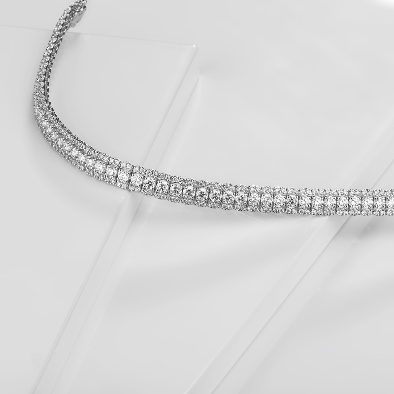 Bracciale tennis con diamanti in oro bianco 750