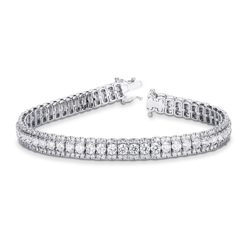 Bracciale tennis con diamanti in oro bianco 750