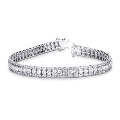 Bracciale tennis con diamanti in oro bianco 750