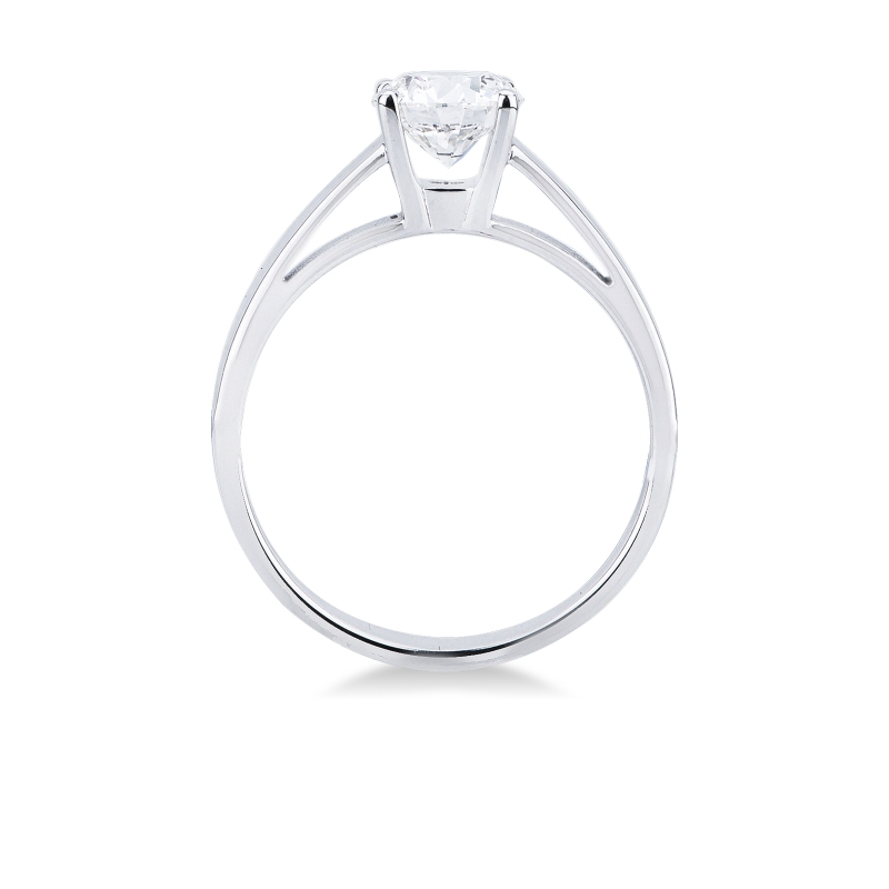 Anello solitario IGI in oro bianco 18k con diamante, 1.00ct