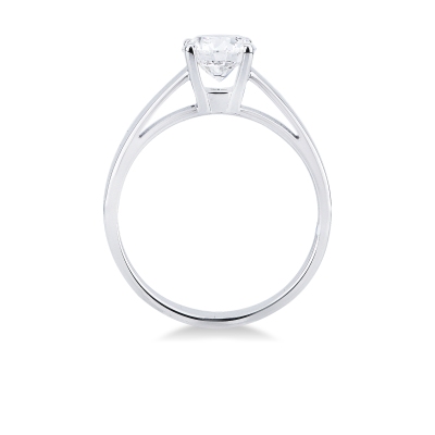 Anello solitario IGI in oro bianco 18k con diamante, 1.00ct