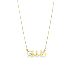 Collana personalizzabile oro giallo 18k in stampatello, GIULIA