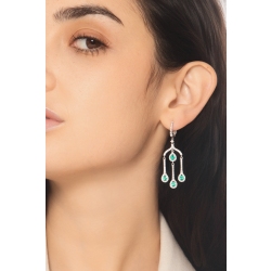 ORECCHINI CON PENDENTI BRILLANTI E SMERALDI 2