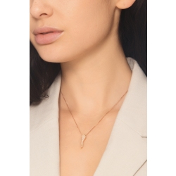 Collana in oro rosa 18k con cornetto in diamanti 2