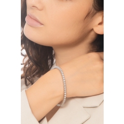 Bracciale tennis elastico in oro bianco 18k con diamanti 2