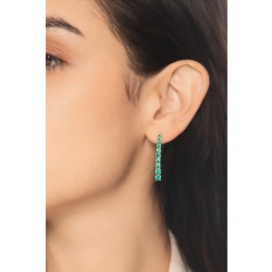 ORECCHINI TENNIS GRIFFE A FILO SCALARE CON SMERALDI, MM34 CIRCA 2