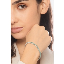 BRACCIALE TIPO TENNIS A 3 FILE CON BRILLANTI E SMERALDI. LARGH.5.00MM  2