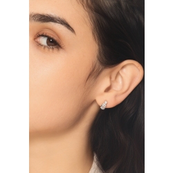 Orecchini a lobo con acquamarine e diamanti in oro bianco 18k 2