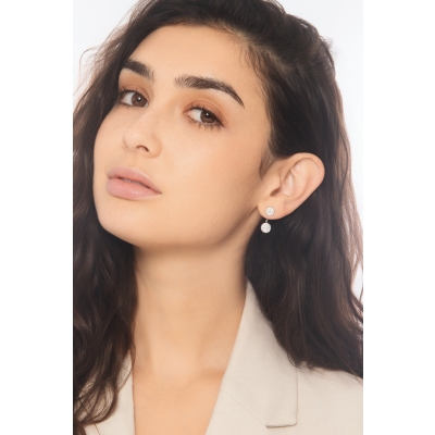 White gold 18k earrings with diamonds pavé