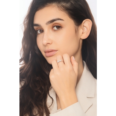 Anello trilogy diamanti in oro bianco 750