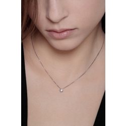 Collana Punto Luce in oro Bianco 18k con diamante ct  0,20 2