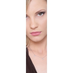 18k white gold necklace with 5 diamond crosses 2