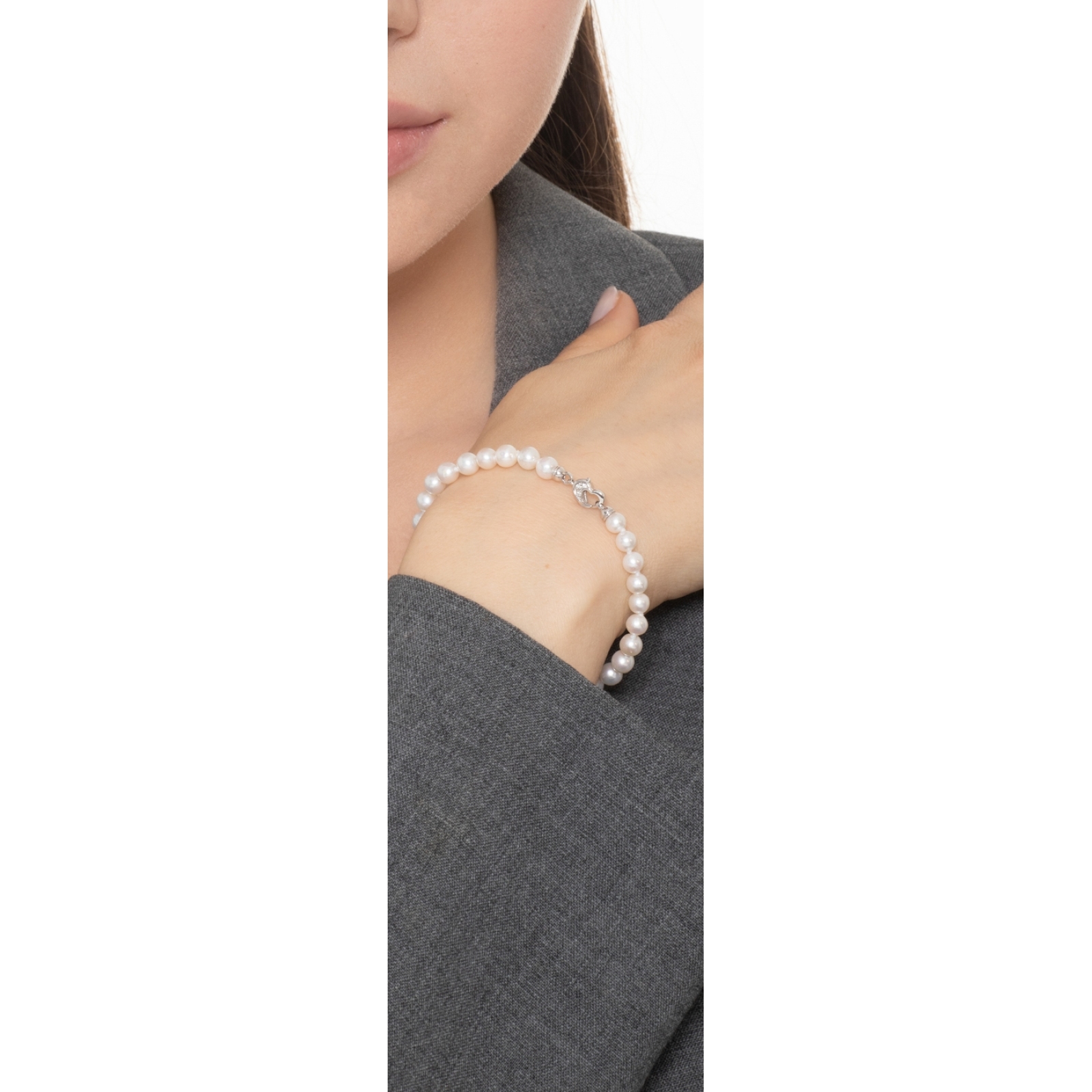 Bracciale con perle barocche - Bracciale con catena di perle in oro 14 carati e perle pendenti - Italia