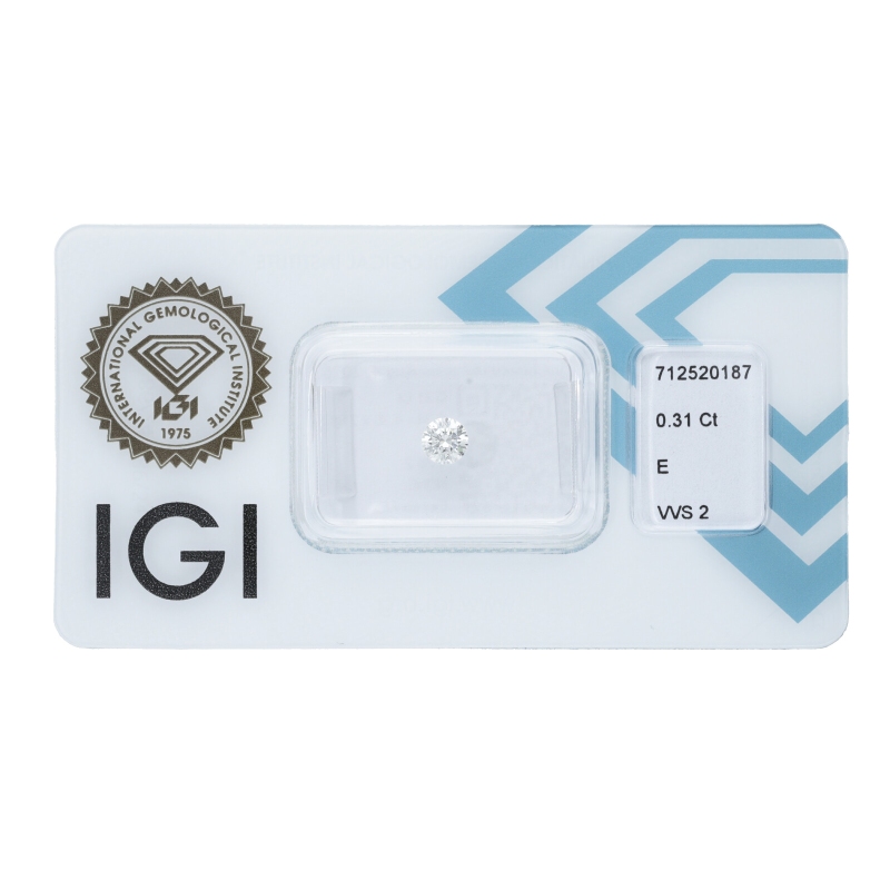 Diamante Certificato IGI   CT 0,31   E   VVS 2