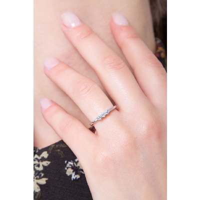 Anello Trilogy in Oro bianco 18k con Diamanti ct. 0,25