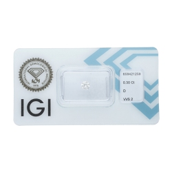 Diamante Certificato IGI   CT 0,30   D   VVS 2