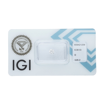 Diamante Certificato IGI   CT 0,30   D   VVS 2