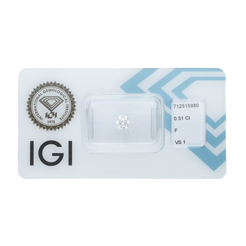 Diamante Certificato IGI   CT 0,51   F  VS 1