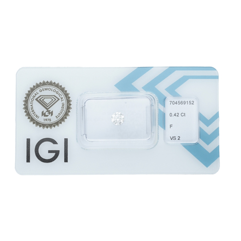 Diamante Certificato IGI   CT 0,42   F  VS 2