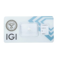 Diamante Certificato IGI   CT 0,40   E   VVS 2