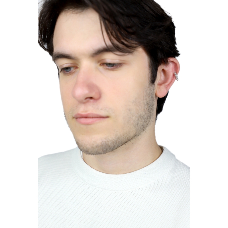 Earcuff borchie in oro bianco 18k