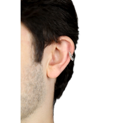 Earcuff borchie in oro bianco 18k