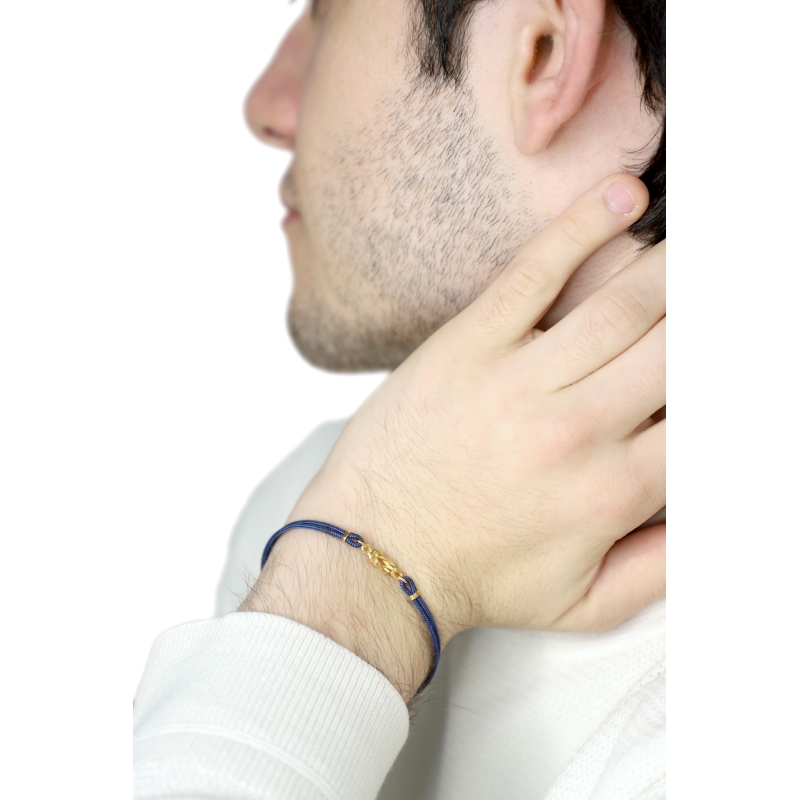 Bracciale con nodo nautico in oro giallo 18k