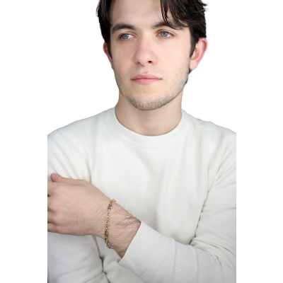 Bracciale in oro giallo e oro bianco 18k alternato