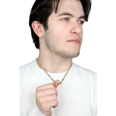 Catena con design geometrico in oro giallo 18k