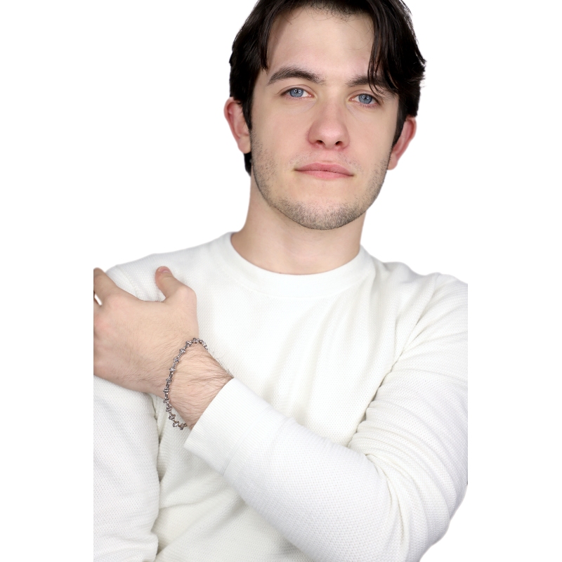 Bracciale in oro bianco 18k con design fantasia