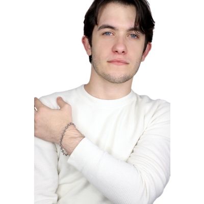 Bracciale in oro bianco 18k con design fantasia