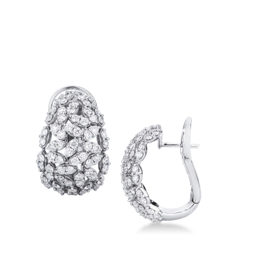 Orecchini design in oro bianco 750 diamanti