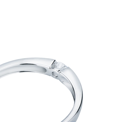 Anello solitario Amore Mio Unico 0.10 ct oro bianco