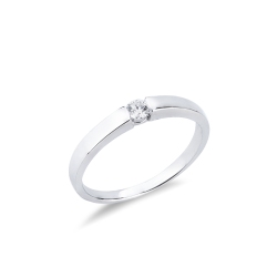 Anello solitario Amore Mio Unico 0.10 ct oro bianco