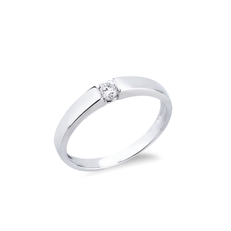  Anello solitario Amore Mio Unico 0.15 ct oro bianco