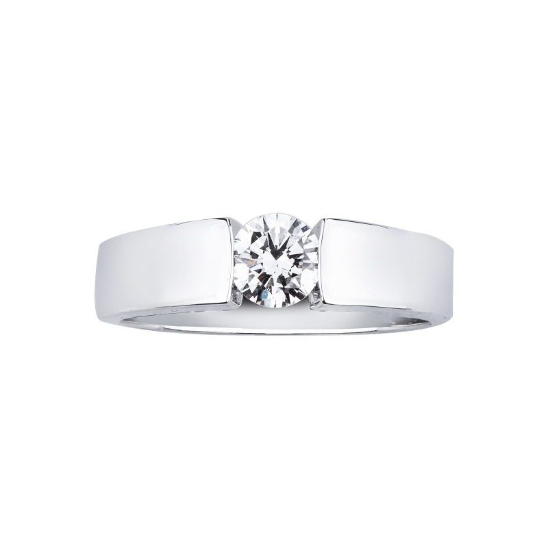 Anello fidanzamento Unico 0,50 ct in oro bianco 18k