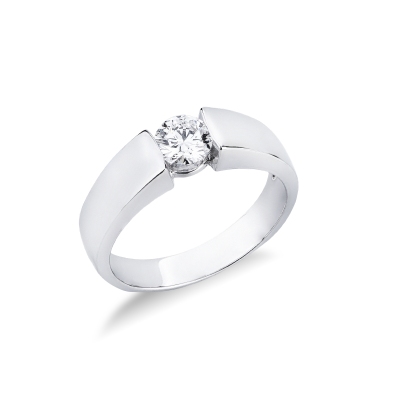 Anello fidanzamento Unico 0,50 ct in oro bianco 18k