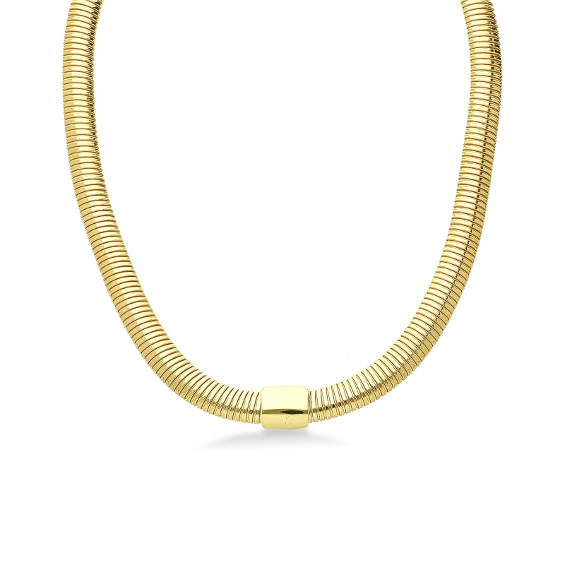 Collana tubogas in oro giallo 18k