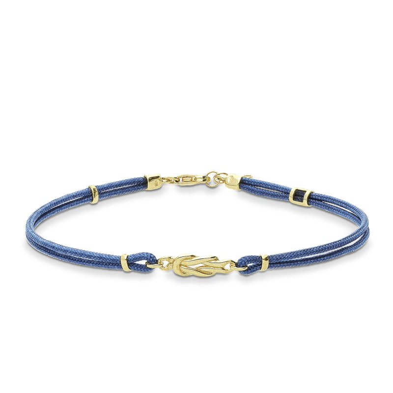 Bracciale con nodo nautico in oro giallo 18k